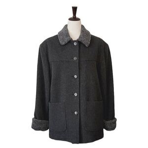 Fleet Street Gray Wool Button Down Coat Size M